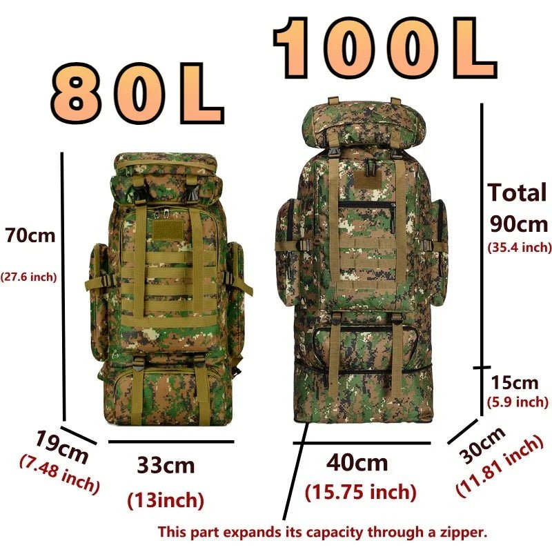 SAC A DOS HOMME 80L/100L - Camping Vacances