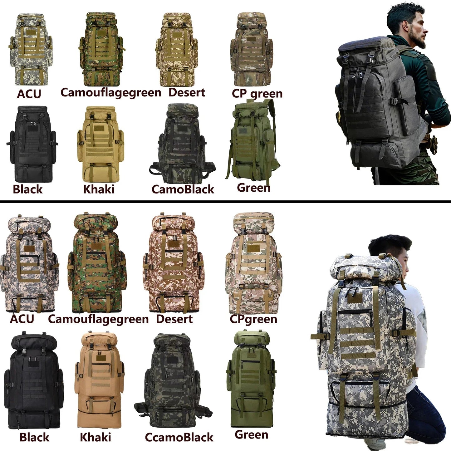 SAC A DOS HOMME 80L/100L - Camping Vacances