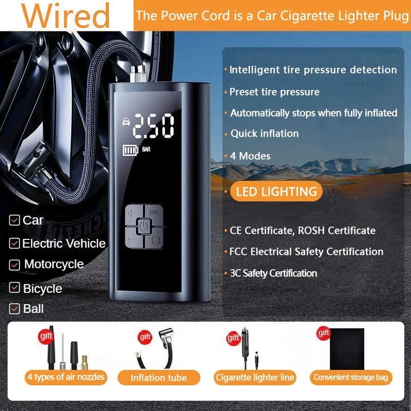 GONFLEUR PNEU VOITURE SANS FIL - Camping Vacances