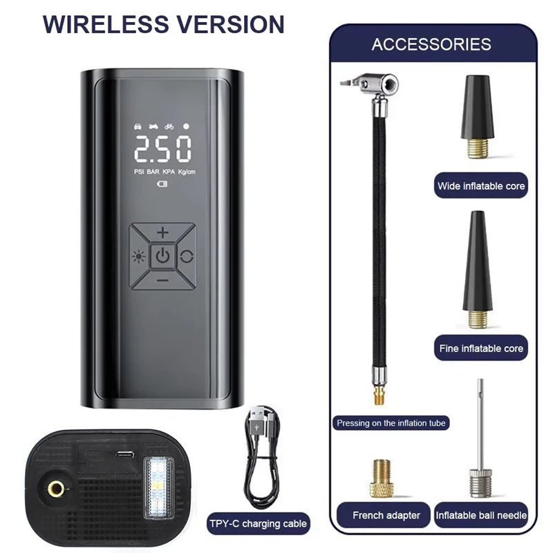 GONFLEUR PNEU VOITURE SANS FIL - Camping Vacances