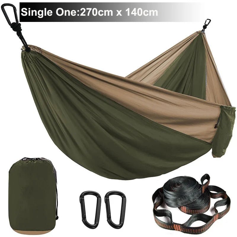 HAMAC TOILE DE PARACHUTE | Ultra - résistant - Camping Vacances