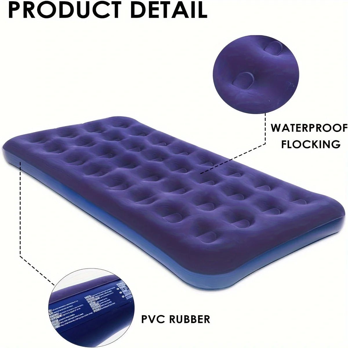 MATELAS GONFLABLE 2 personnes | Gonflage Rapide - Camping Vacances