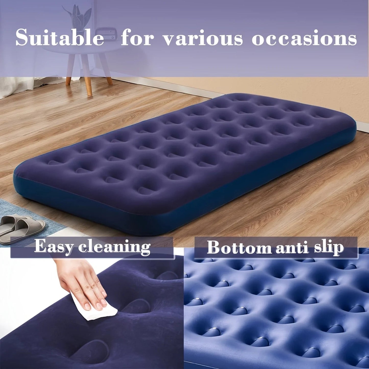 MATELAS GONFLABLE 2 personnes | Gonflage Rapide - Camping Vacances