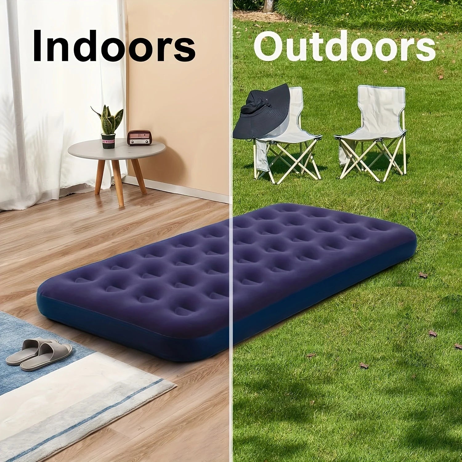 MATELAS GONFLABLE 2 personnes | Gonflage Rapide - Camping Vacances