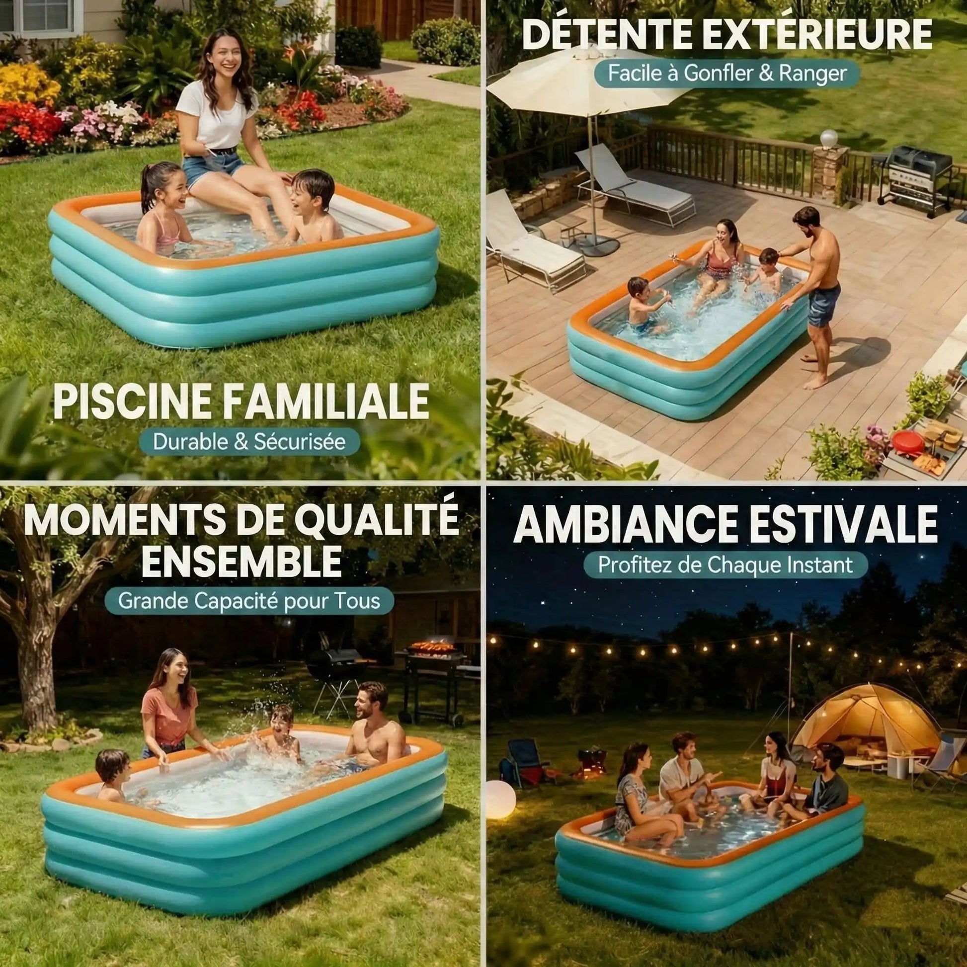 PISCINE GONFLABLE | familiale rafraichissante - Camping Vacances